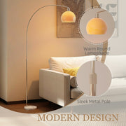 Floor Lamp with Curved Head and Foot Switch for Reading Nooks or Living Rooms White Homcom