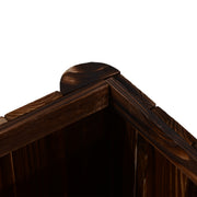 Raised Wooden Garden Planter for Easy Herb and Vegetable Growing Carbonised Finish AOSOM