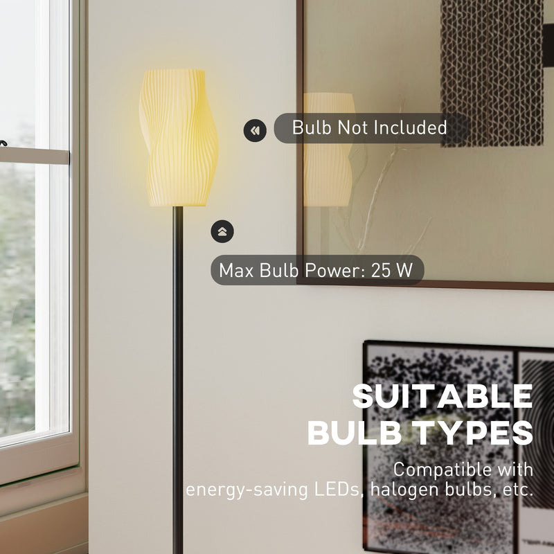 Modern 3D Printed Floor Lamp with Foot Switch for Living Room or Bedroom, White