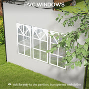 White Gazebo Side Panels With Windows 2 Pack For 3x3m Or 3x6m Garden Canopy Shelter