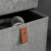 Shoe Storage Bench with Cushioned Seat and 6 Drawers for Hallway or Bedroom Light Grey