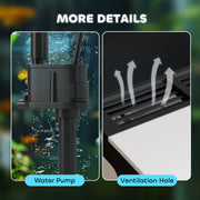 13L Glass Fish Tank with Filter and LED Light Ideal for Betta and Shrimp Black