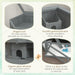 Grey 3 Tier Wooden Hamster Cage with Sliding Tray Seesaws and Water Bottle by PawHut