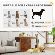 Extra Large Dog Crate Furniture with Flip-up Top and Two Doors Rustic Brown by PawHut