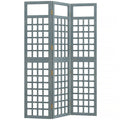 Grey Wooden Folding Garden Privacy Screen with Trellis for Outdoor Spaces Outsunny