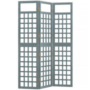 Grey Wooden Folding Garden Privacy Screen with Trellis for Outdoor Spaces Outsunny