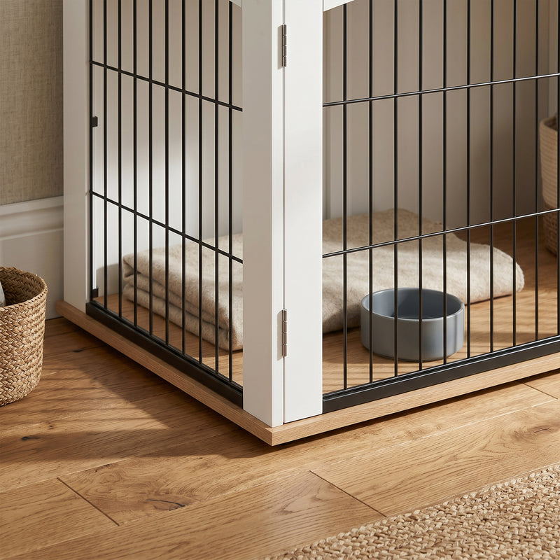 Dog Crate Side Table for Large Dogs Up to 30 kg Space Saving Indoor Furniture White