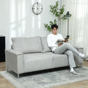 Light Grey Three Seater Corduroy Sofa Comfortable Modern Design by HOMCOM