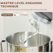 1300W Stand Mixer With Dough Hook and Whisk Ideal for Baking and Meal Prep, Silver