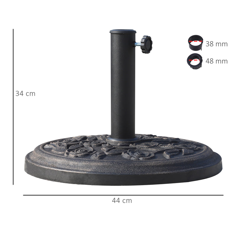 12kg Round Garden Parasol Base Bronze Outdoor Umbrella Stand for 38mm 48mm Poles by Outsunny