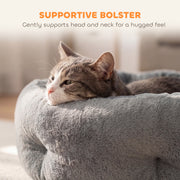 Cat Bed with Reversible Cushion for Year Round Comfort and Support Grey AOSOM