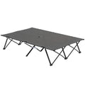 Double Folding Camping Bed for Two Adults Raised Off Ground Charcoal Grey