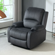 Black Microfibre Manual Reclining Armchair With Footrest by HOMCOM
