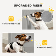 Retractable Dog Gate for Doorways and Stairs with One-Handed Operation Grey AOSOM