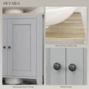 Grey Under Sink Bathroom Cabinet with Adjustable Shelf and Double Doors Freestanding Design