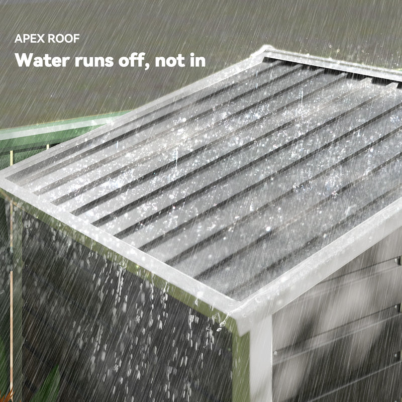 7x4 Metal Garden Storage Shed with Lockable Double Doors and Vents Dark Grey by Outsunny