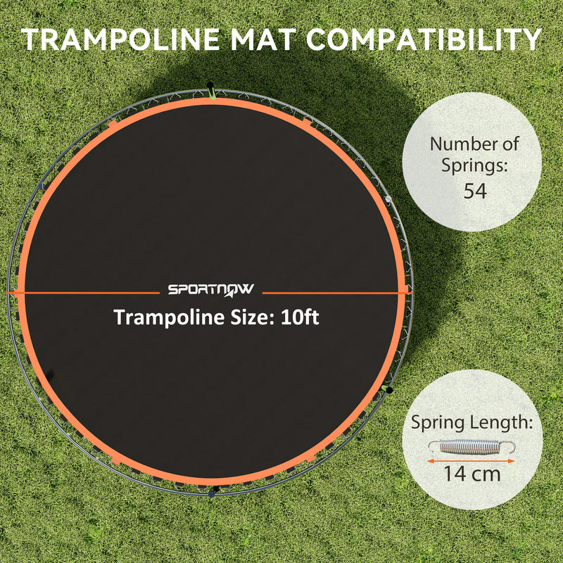 Trampoline Replacement Mat with Spring Tool 54 V-Hooks for 10ft Trampoline Orange by SPORTNOW