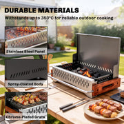 Portable Charcoal BBQ Grill for Easy Outdoor Cooking and Quick Setup Black AOSOM