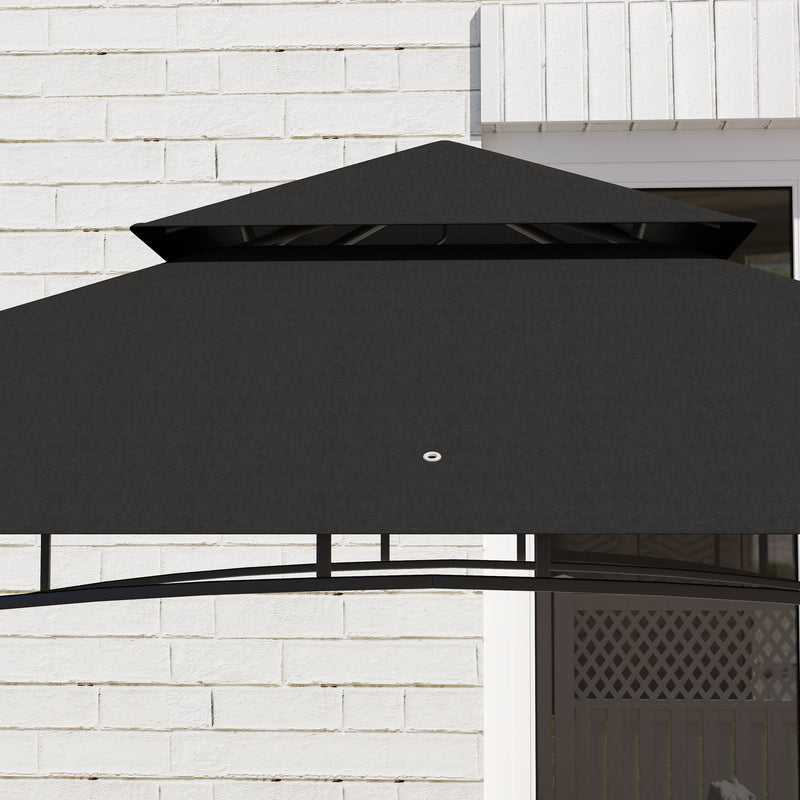 Grey BBQ Grill Gazebo with Shelves 150 x 240cm by Outsunny