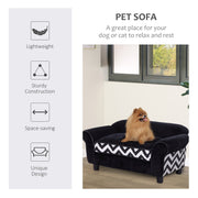 Small Pet Sofa Bed with Soft Cushion and Removable Cover for Dogs and Cats Black