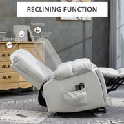 Reclining Massage Armchair with Eight Points and Padded Comfort for Home Office Light Grey