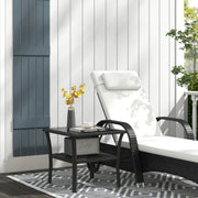 Black Rattan Two Tier Square Coffee Table for Garden or Patio by Outsunny