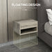 Set of Two Floating Bedside Tables with Drawer and Shelf Brown Wood Effect by HOMCOM