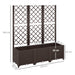 Brown Raised Garden Bed with Trellis and Drainage for Climbing Plants and Vegetables by Outsunny