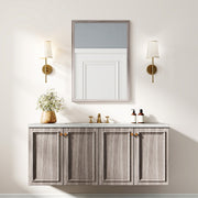 HOMCOM Wall Bathroom Mirror, 50 x 70 cm Wall-Mounted Mirror for Living Room, Bedroom, Hallway, Grey AOSOM
