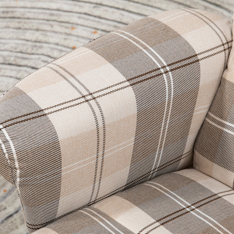 Linen Swivel Recliner Chair with Footstool and Storage Ideal for Living Room Use Multicolour