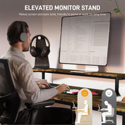 L Shaped Industrial Style Multi Work Desk For Home Office by HOMCOM