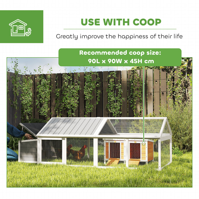 White Wooden Chicken Coop With Nesting Box and Openable Roof for 4-8 Chickens by PawHut
