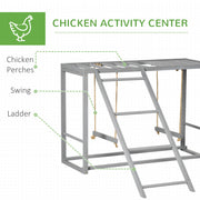 Walk In Chicken Run with Activity Shelf and Weatherproof Cover for Outdoor Use Green