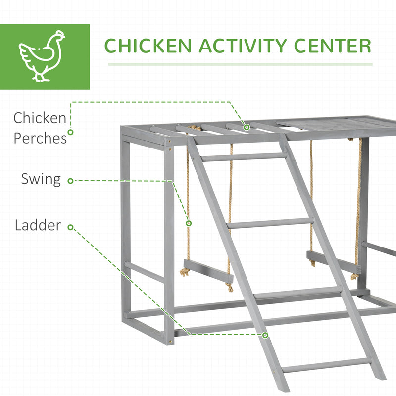 Walk In Chicken Run with Activity Shelf and Weatherproof Cover for Outdoor Use Green