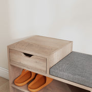 Grey Multi Compartment Shoe Bench with Cushioned Seat by HOMCOM