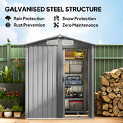 Grey 5ft x 4.3ft Outdoor Garden Storage Shed with Wood Effect Finish