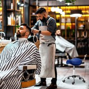 Height Adjustable Saddle Stool for Salon or Spa with Faux Leather Seat Dark Blue