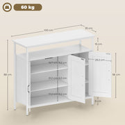 Kitchen Sideboard with Adjustable Shelves for Organised Storage White AOSOM