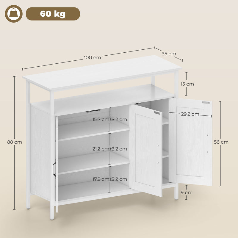 Kitchen Sideboard with Adjustable Shelves for Organised Storage White AOSOM