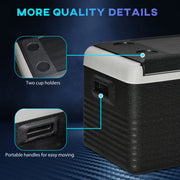 30L Portable Car Fridge with Fast Cooling Ideal for Travel and Camping Grey and Black AOSOM