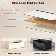 3 Drawer Fabric Dresser with Aluminium Handles Ideal for Bedroom Storage White