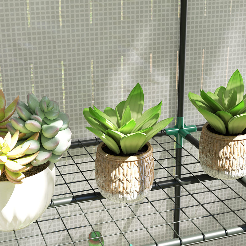 Three Tier Mini Greenhouse White Compact Plant Growhouse for Outdoors by Outsunny