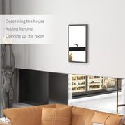 Wall Mounted Mirror 60 x 40 cm with Stylish Frame for Bathroom or Hallway Black