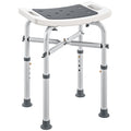 Adjustable Height Shower and Bath Stool with Aluminium Frame for Elderly Support, Grey Homcom
