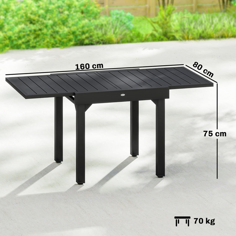 Extendable Garden Dining Table for Flexible Outdoor Meals and Gatherings Black