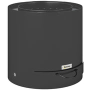 Black Metal Wood Burning Fire Pit with Poker for Garden and Patio Heating by Outsunny