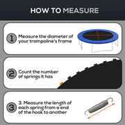 12ft Trampoline Replacement Mat with Spring Tool and 72 V Hooks for Outdoor Use Black AOSOM
