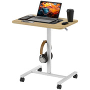 White Wood Effect Adjustable Sit to Stand Desk 75-115cm by HOMCOM