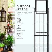 Metal Garden Arch for Climbing Plants and Outdoor Entrances Black Outsunny