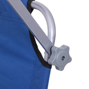 Blue 2 Piece Foldable Sun Lounger Set With Adjustable Backrest And Sun Shade For Garden